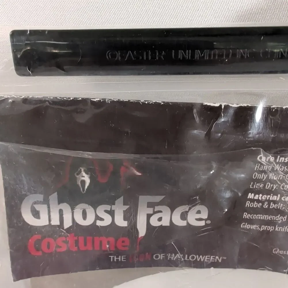 Ghost Face Adult Costume Scream Fun World #9974 Complete Mask Robe Belt